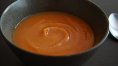 Bir kase Pumpkin Püresi Yakın plan