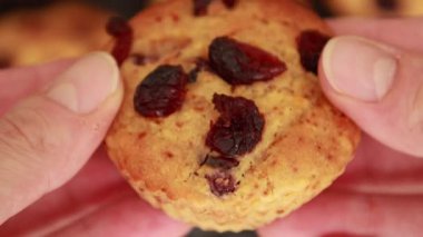 Lezzetli Portakal ve Kurutulmuş Yabanmersinli Kekler Bayram Festivali Pişirme Tatlısı