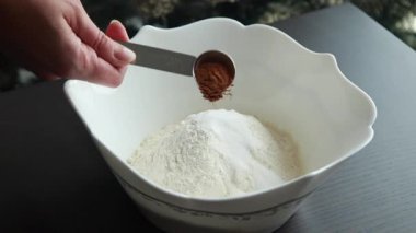 Klasik Zencefilli Kurabiyeleri Bowl Tatil Pasta Videosunda Karıştırmak