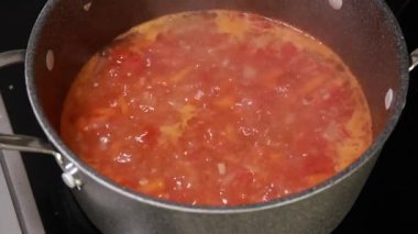 Sebze Çorbası Çorbası Tencerede Pişirme Yakın Çekim