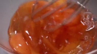 Cam kasede Baharatlı Yumurta Kaplama Yakın plan