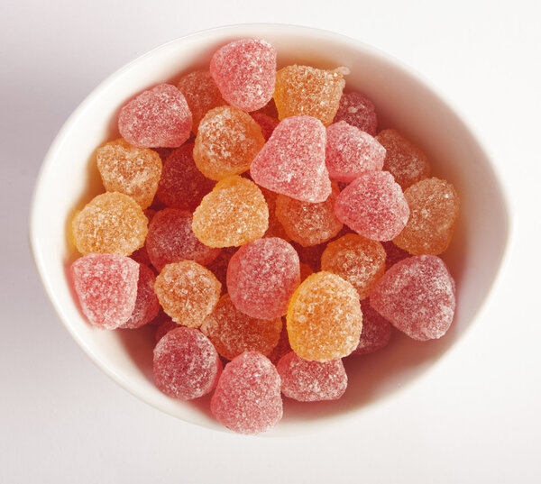 fruity jelly beans sprinkled with sugar