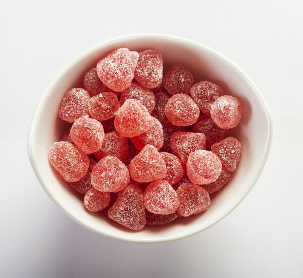 fruity jelly beans sprinkled with sugar