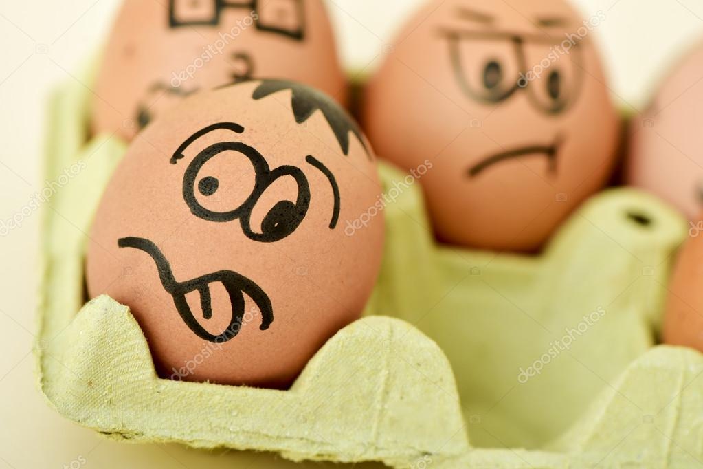 Brown eggs with funny faces Stock Photo by ©nito103 103001676