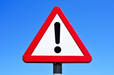 triangular traffic sign with an exclamation mark clipart