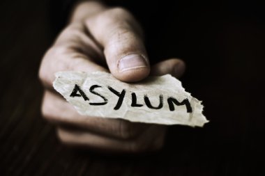 piece of paper with the word asylum clipart