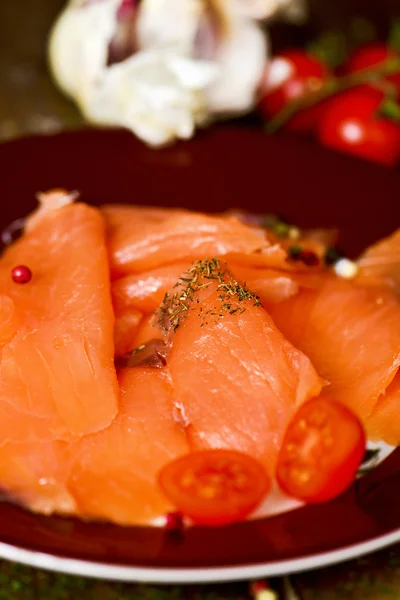 Marinated smoked salmon — Stock Photo, Image
