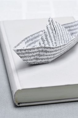 kağıt tekne üzerinde açık bir kitap