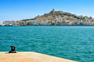 Sa Penya and Dalt Vila districts in Ibiza Town, Spain clipart