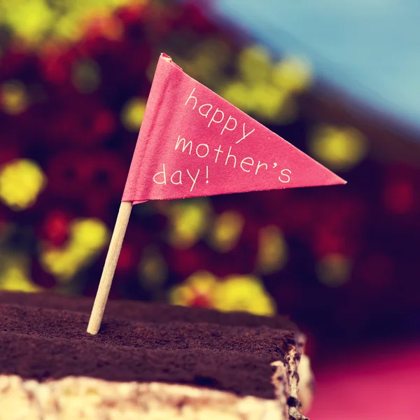 Flag-shaped signboard with the text happy mothers day — Stock Photo, Image