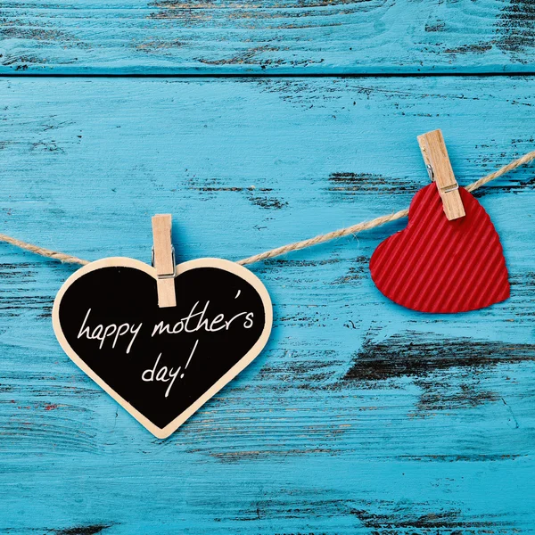 Corazones y texto feliz día de las madres —  Fotos de Stock