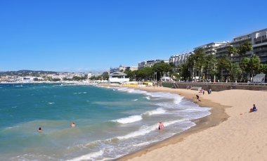 halk plajı Promenade de la Croisette Cannes, Fransa