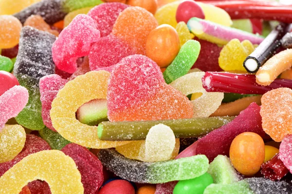 Bonbons in verschiedenen Formen und Geschmacksrichtungen — Stockfoto