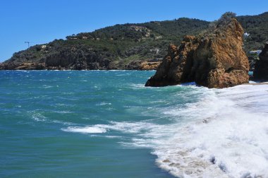 Cala Illa Roja Beach'te Costa Brava, Katalonya, İspanya