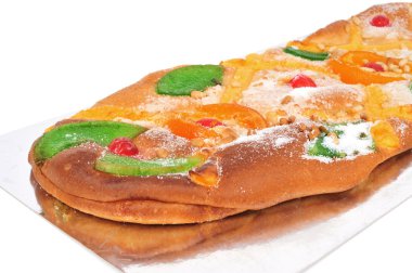 coca de Sant Joan, typical sweet flat cake from Catalonia, Spain clipart