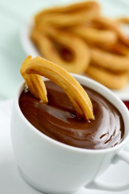 çikolata, tipik, İspanyol, tatlı bir atıştırma con Churros