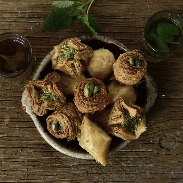 Diverse baklava bakverk — Stockfoto