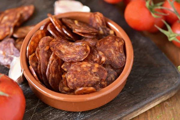 Chorizo español en rodajas — Foto de Stock