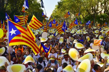 Barcelona'da Katalonya Bağımsızlık için destek ralli,