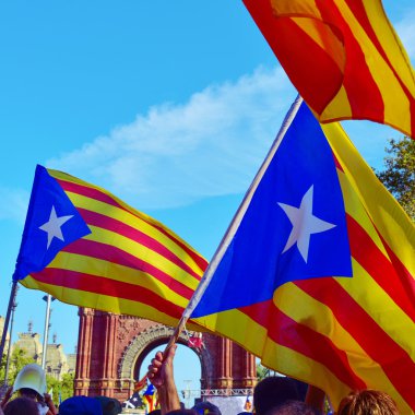 Barcelona'da Katalonya Bağımsızlık için destek ralli,