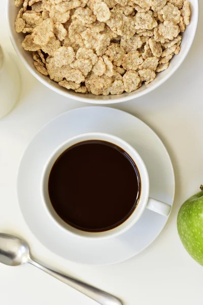 Manzana, café y cereales — Foto de Stock