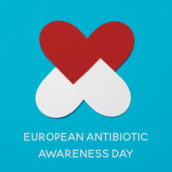 Symbol Rezistence Vůči Antibiotikům Den Povědomí Evropských Antibiotikách Modrém Pozadí — Stock fotografie