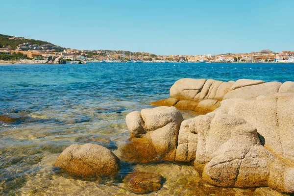 Talya Nın Sardinya Kentindeki Palau Spiaggia Punta Nera Plajından Görülen — Stok fotoğraf