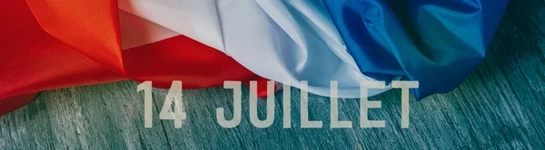 Texte Juillet Juillet Journée Nationale France Écrite Français Drapeau Français — Photo