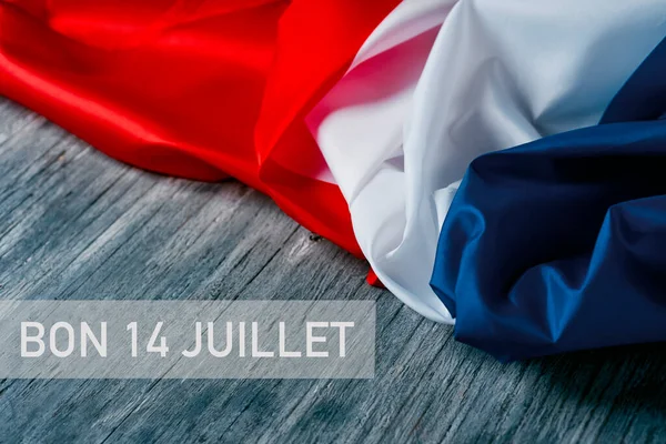 Texte Bon Juillet Heureux Juillet Fête Nationale France Écrite Français — Photo