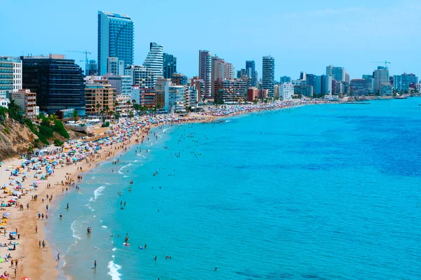 Calpe Spagna Agosto 2021 Una Vista Panoramica Sulla Spiaggia Principale — Foto Stock