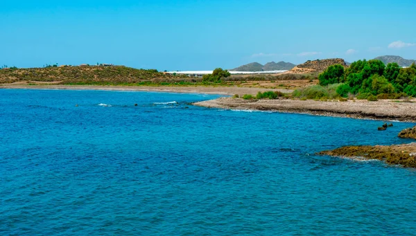 Θέα Στη Μοναχική Παραλία Playa Del Rafal Στην Aguilas Στην — Φωτογραφία Αρχείου