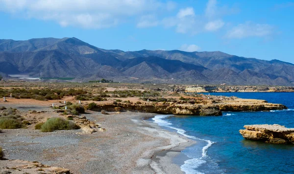 Θέα Στη Μοναχική Παραλία Galera Στο Aguilas Στην Ακτή Costa — Φωτογραφία Αρχείου