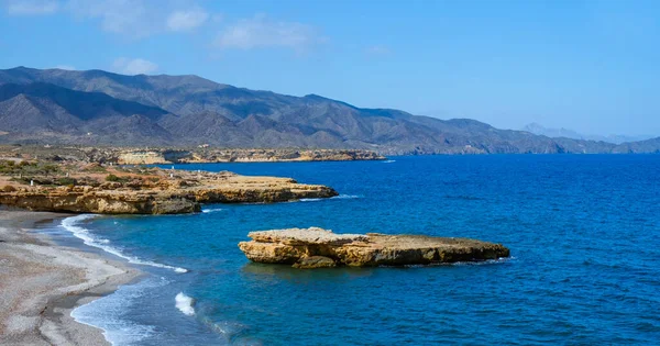 Une Vue Panoramique Sur Plage Galera Aguilas Sur Côte Costa — Photo