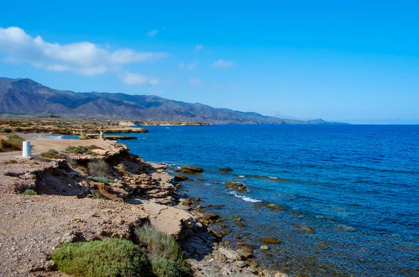 Spanya Nın Murcia Bölgesindeki Costa Calida Kıyısındaki Aguilas Kuzey Sahili — Stok fotoğraf