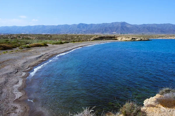 Kilátás Magányos Saladar Strand Aguilas Costa Calida Tengerparton Régió Murcia — Stock Fotó