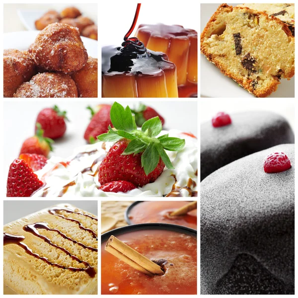 Dessert-Collage — Stockfoto