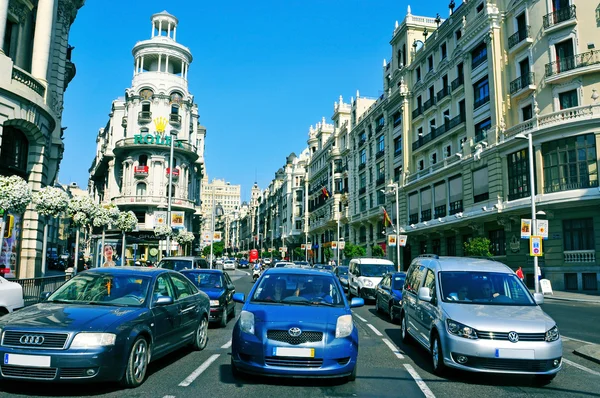 Gran Via em Madrid, Espanha — Fotografia de Stock