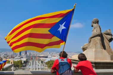 Barcelona, İspanya Katalonya Ulusal günü kutlama