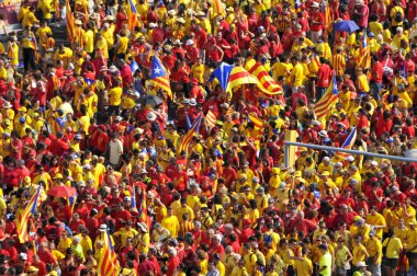 Barcelona, İspanya Katalonya Ulusal günü kutlama