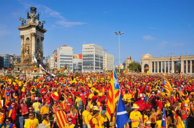 Barcelona, İspanya Katalonya Ulusal günü kutlama
