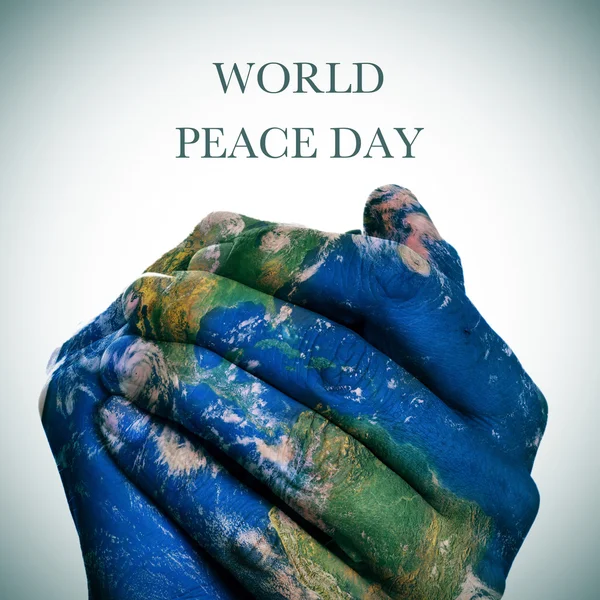 Werelddag van de vrede (aarde kaart ingericht door nasa) — Stockfoto