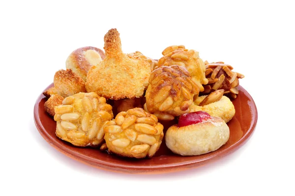 Paneletes, doces típicos da Catalunha, Espanha, comidos em All Sa — Fotografia de Stock