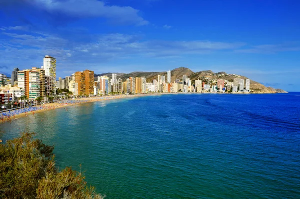 Pláž Levante v Benidormu, Španělsko — Stock fotografie