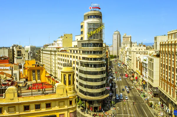 Gran Vía en Madrid, España — Foto de Stock