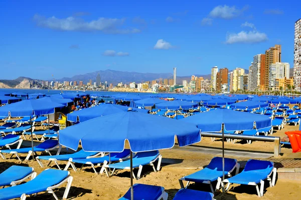 Levante Beachtől, benidorm, Spanyolország — Stock Fotó