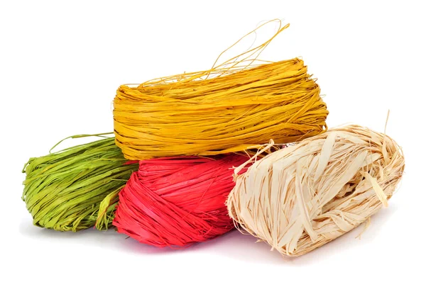 Natural raffia of different colors — Stock Photo, Image
