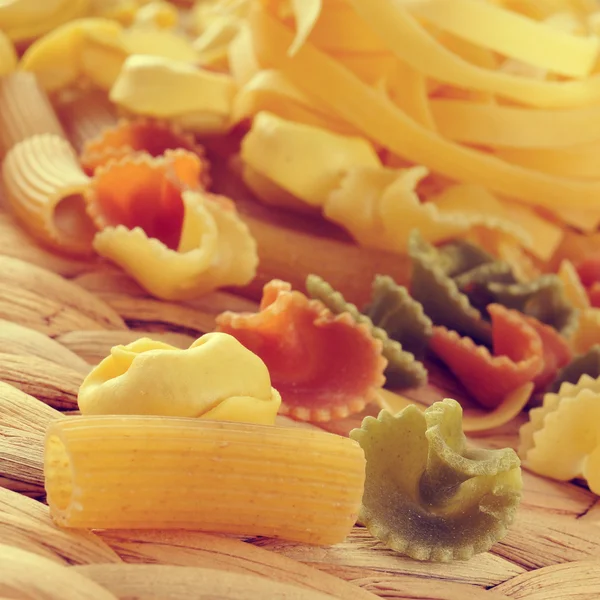 Pasta cruda, con effetto filtro — Foto Stock