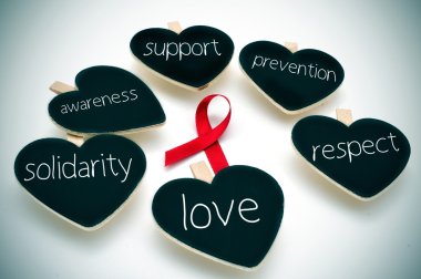 red ribbon for the fight against AIDS clipart
