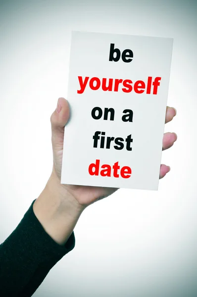 Wees jezelf op een eerste date — Stockfoto