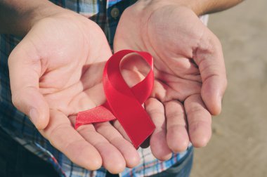 kırmızı kurdele AIDS, mücadele ile bir filtre efekti için